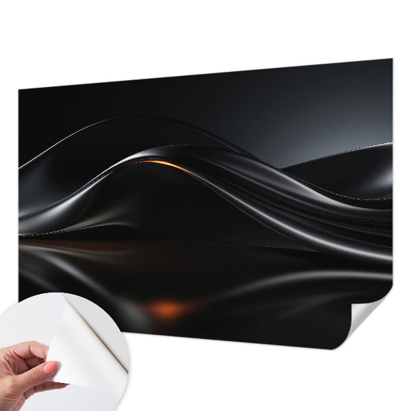 Papel mural texturado decorativo con diseño de ondas metálicas