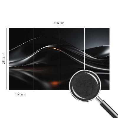 Papel mural texturado decorativo Ondas metálicas