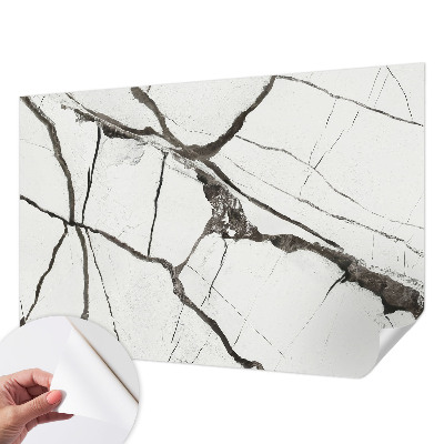 Papel mural texturado decorativo con acabado de grietas en efecto mármol