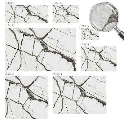 Papel mural texturado decorativo Grietas en el mármol