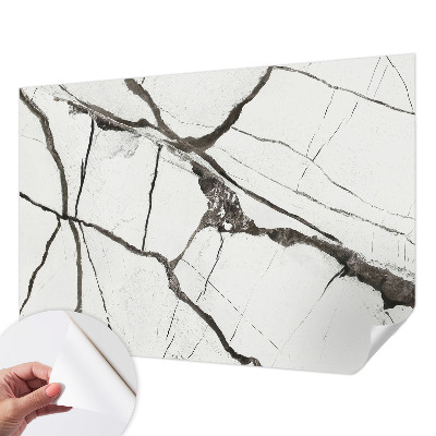 Papel mural texturado decorativo con acabado de grietas en efecto mármol