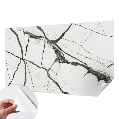 Papel mural texturado decorativo con acabado de grietas en efecto mármol