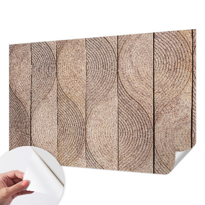 Papel mural con patrón decorativo con diseño de ondas en acabado madera