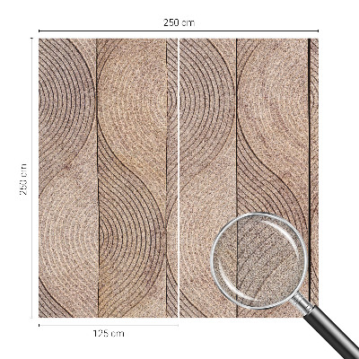 Papel mural con patrón decorativo con diseño de ondas en acabado madera