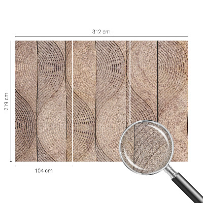 Papel mural con patrón decorativo Ondas de madera