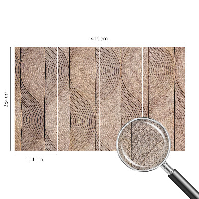 Papel mural con patrón decorativo con diseño de ondas en acabado madera