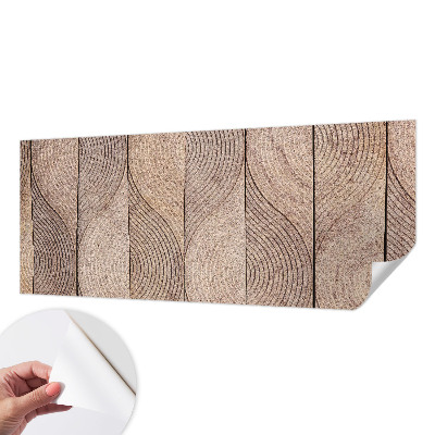 Papel mural con patrón decorativo con diseño de ondas en acabado madera