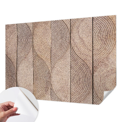 Papel mural con patrón decorativo con diseño de ondas en acabado madera