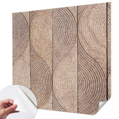 Papel mural con patrón decorativo con diseño de ondas en acabado madera