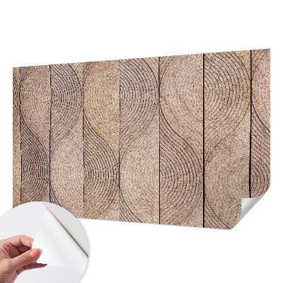 Papel mural con patrón decorativo con diseño de ondas en acabado madera