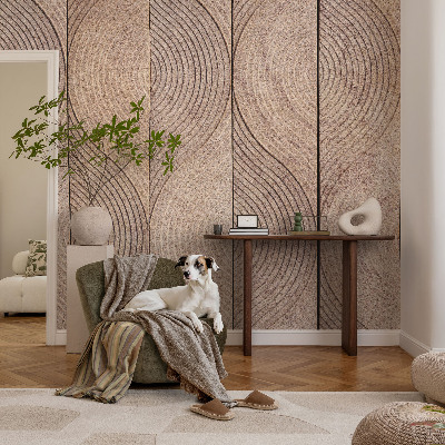 Papel mural con patrón decorativo Ondas de madera