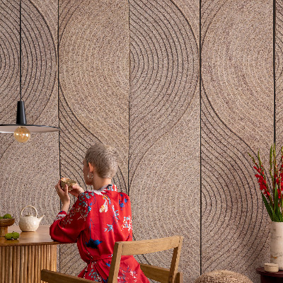 Papel mural con patrón decorativo Ondas de madera