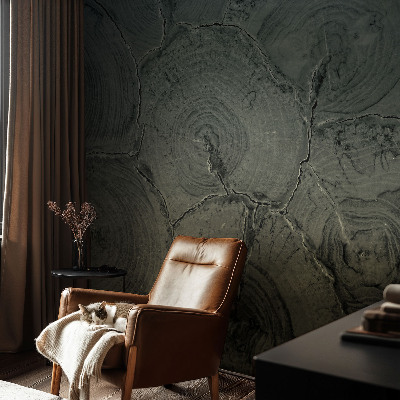 Papel mural texturado decorativo Anillos de madera