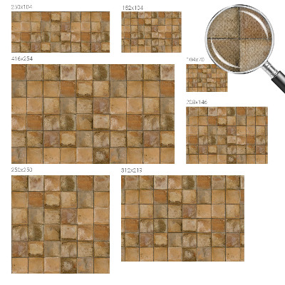 Fotomural decorativo para cabecero de cama Mosaico rústico