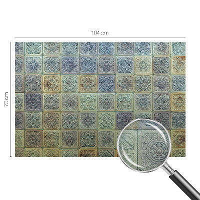 Papel mural con patrón decorativo con diseño de azulejos geométricos