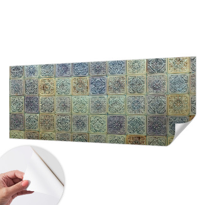 Papel mural con patrón decorativo con diseño de azulejos geométricos