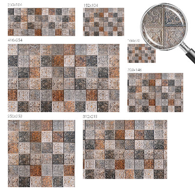 Papel mural texturado decorativo Azulejos ornamentales