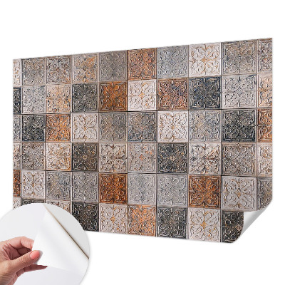 Papel mural texturado decorativo con diseño de azulejos ornamentales
