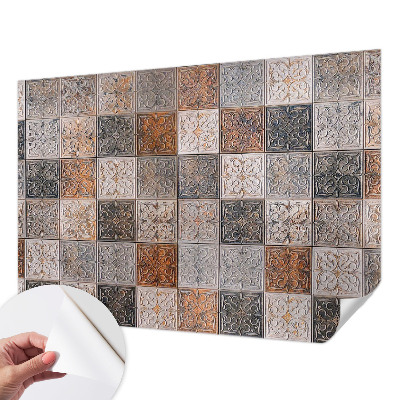 Papel mural texturado decorativo con diseño de azulejos ornamentales