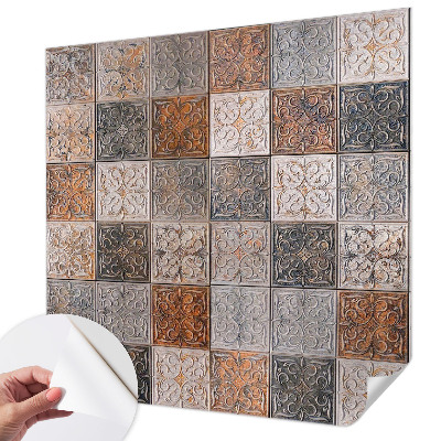 Papel mural texturado decorativo con diseño de azulejos ornamentales