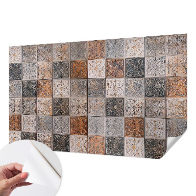 Papel mural texturado decorativo con diseño de azulejos ornamentales