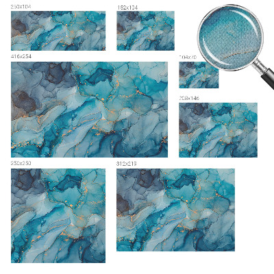 Fotomural decorativo para cabecero de cama con un diseño de abstracción en tonos azules