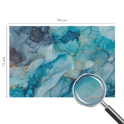 Fotomural decorativo para cabecero de cama con un diseño de abstracción en tonos azules