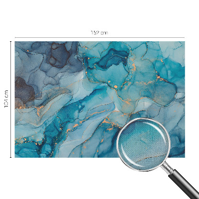 Fotomural decorativo para cabecero de cama con un diseño de abstracción en tonos azules
