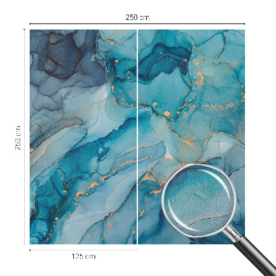 Fotomural decorativo para cabecero de cama con un diseño de abstracción en tonos azules