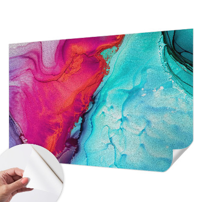 Papel mural con patrón decorativo con motivo de olas en colores vivos