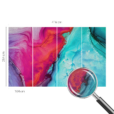 Papel mural con patrón decorativo Ola colorida