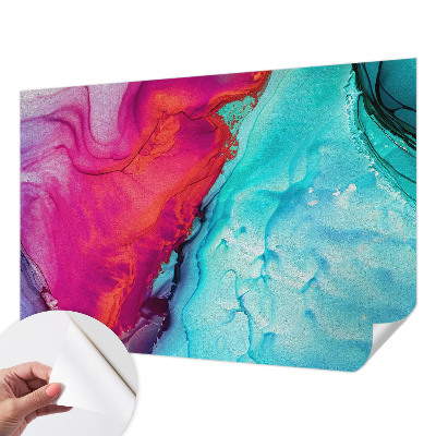 Papel mural con patrón decorativo con motivo de olas en colores vivos