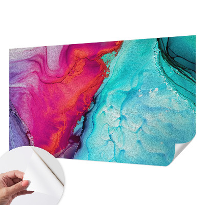 Papel mural con patrón decorativo Ola colorida