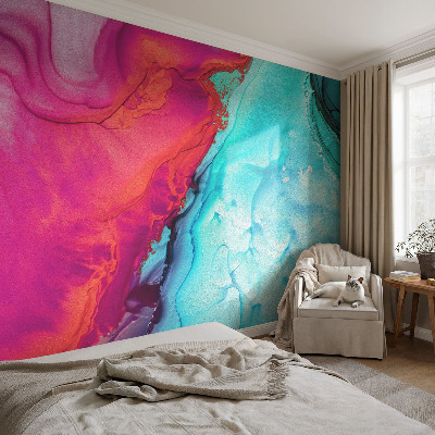 Papel mural con patrón decorativo Ola colorida
