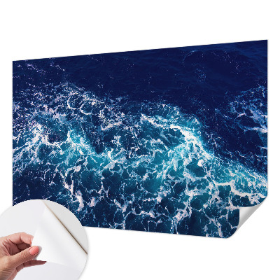 Mural de pared con estampado hermoso con motivo de olas del mar