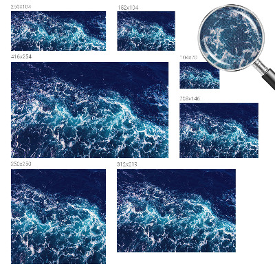Mural de pared con estampado hermoso con motivo de olas del mar