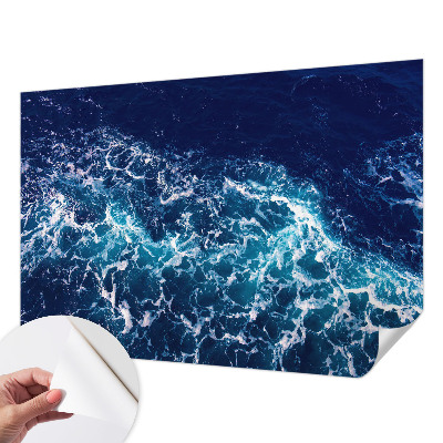 Mural de pared con estampado hermoso con motivo de olas del mar