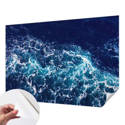 Mural de pared con estampado hermoso con motivo de olas del mar
