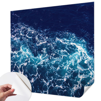 Mural de pared con estampado hermoso con motivo de olas del mar
