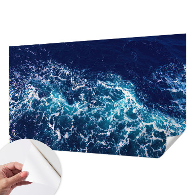 Mural de pared con estampado hermoso con motivo de olas del mar