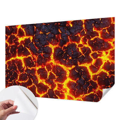 Fotomural decorativo para cabecero de cama con diseño Magma fuerte