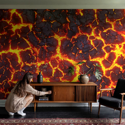 Fotomural decorativo para cabecero de cama Magma fuerte