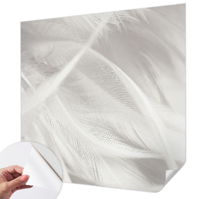 Papel mural texturado decorativo con motivo de plumas sutiles