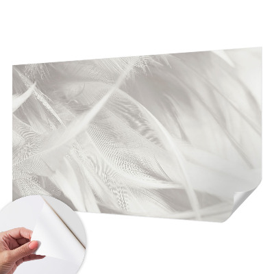 Papel mural texturado decorativo con motivo de plumas sutiles