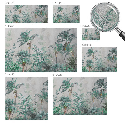 Fotomural decorativo para cabecero de cama con diseño Oasis exótico para dormitorio