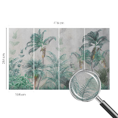 Fotomural decorativo para cabecero de cama con diseño Oasis exótico para dormitorio