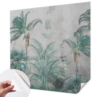 Fotomural decorativo para cabecero de cama con diseño Oasis exótico para dormitorio