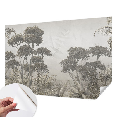 Papel mural texturado decorativo con diseño de selva tropical