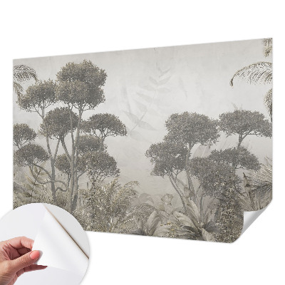 Papel mural texturado decorativo con diseño de selva tropical