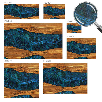 Fotomural decorativo para cabecero de cama Madera azul